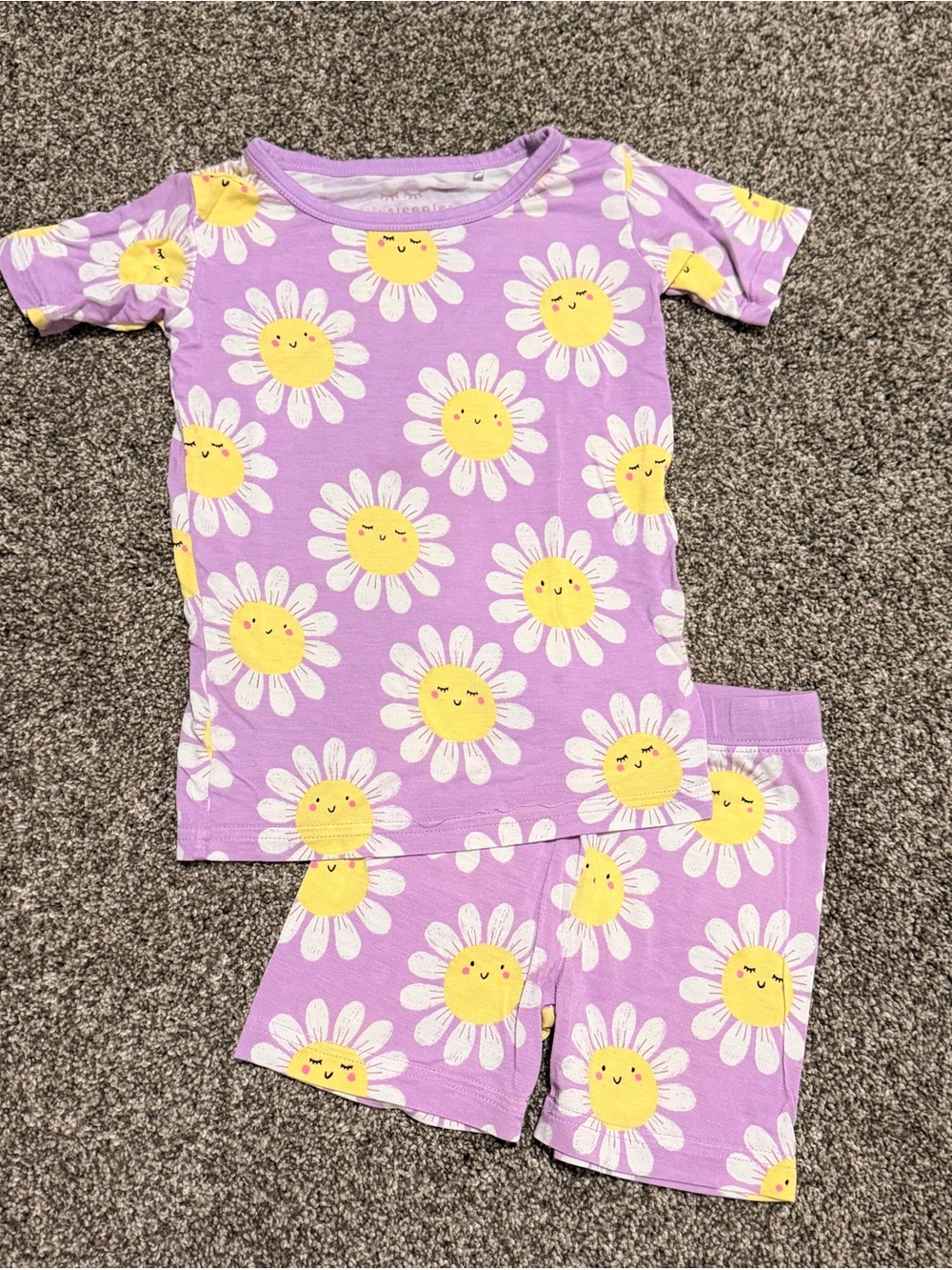 Little Sleepies Purple Daisy Short Sleeve Pajama Set